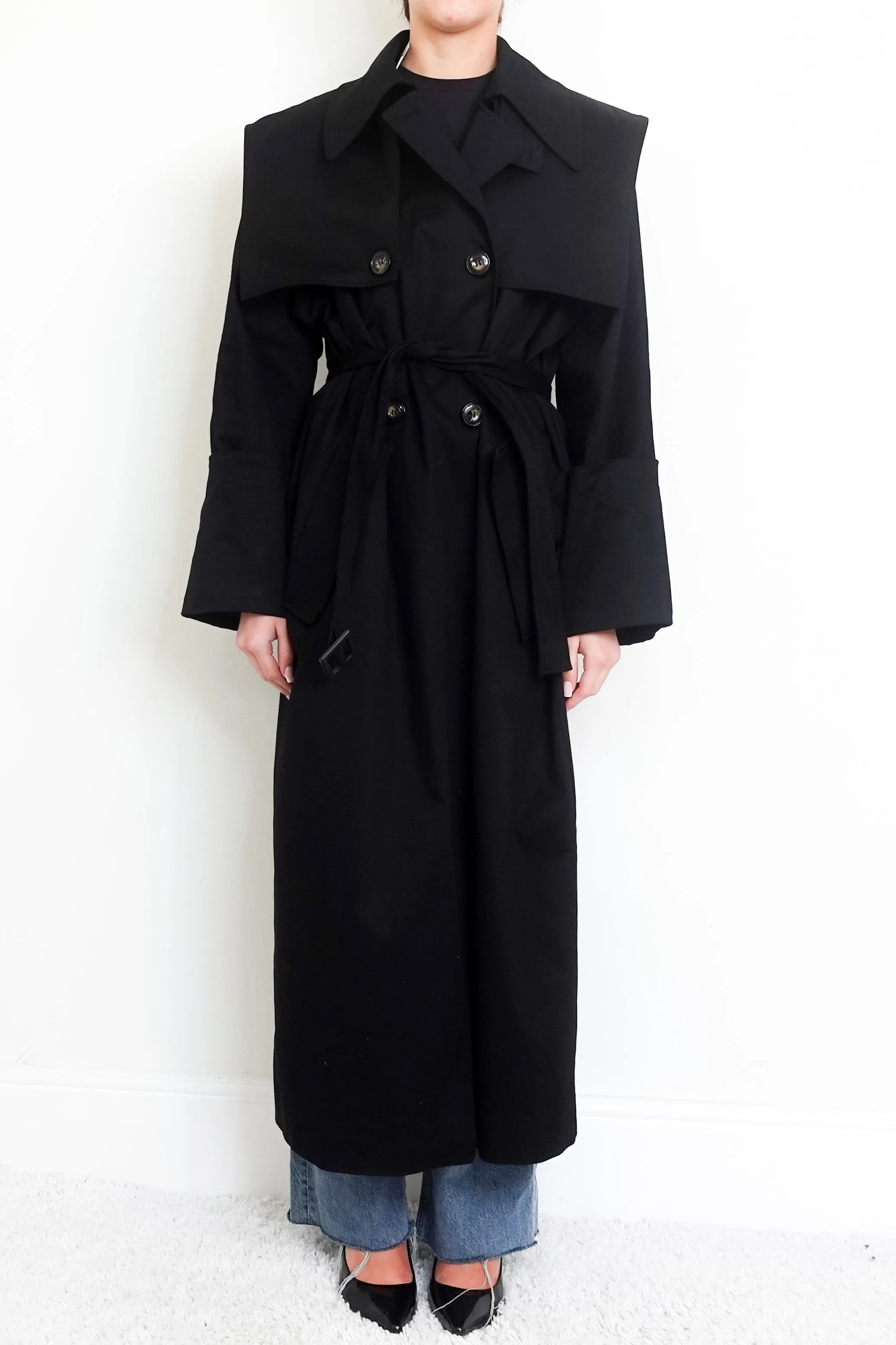 FINAL SALE Black trench coat RRP £720