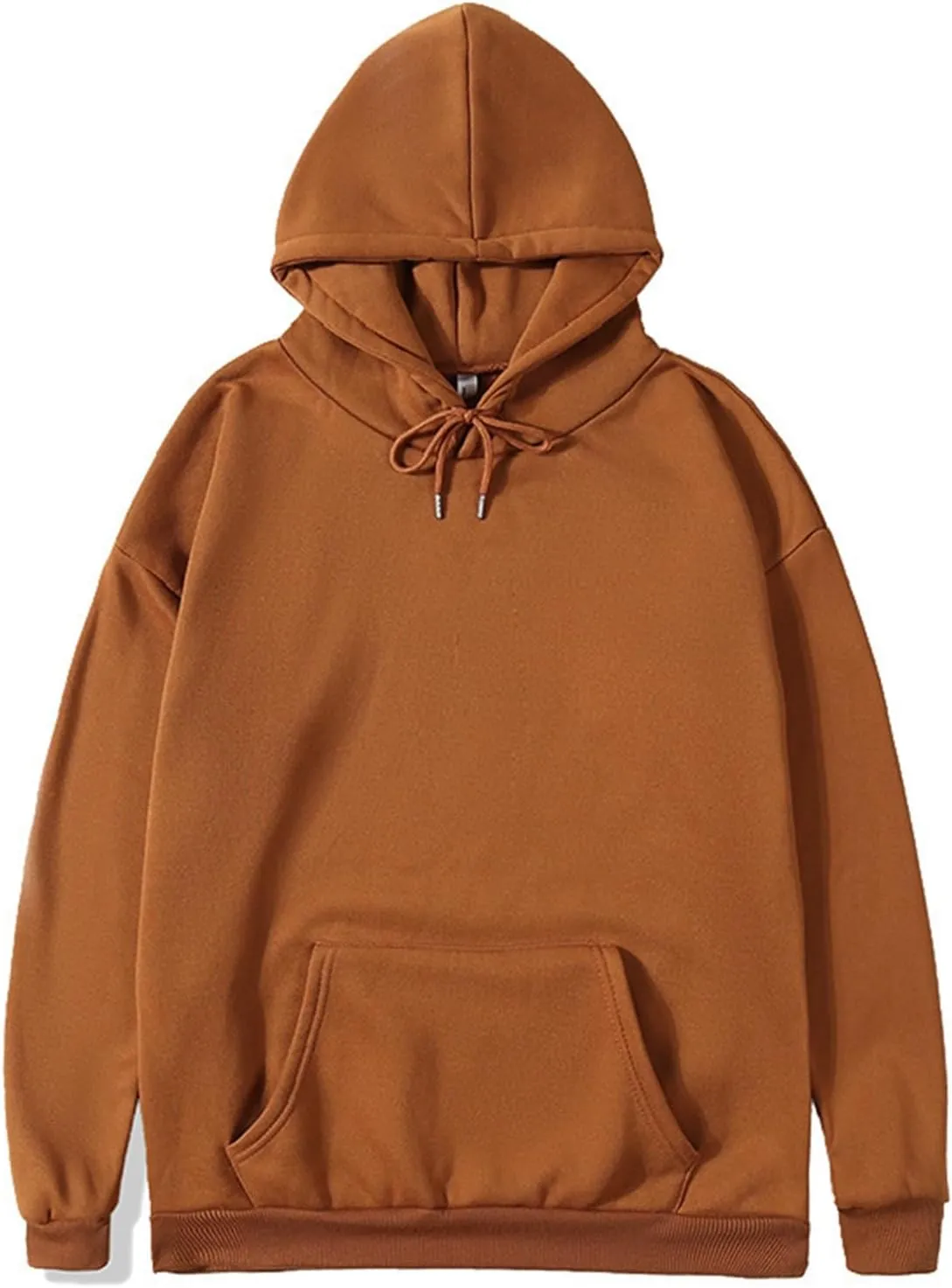 Fleece Hoodie Women Lightweight Drop Shoulder Oversized Sweatshirt Drawstring Casual Plush Workout Hoodies w/Pockets