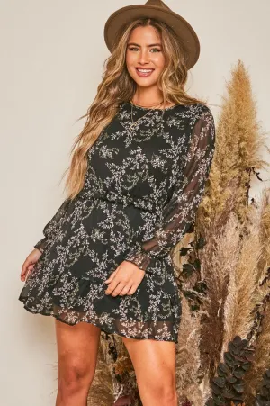 Fleur Noir Dress - Black/Oatmeal [S-L]