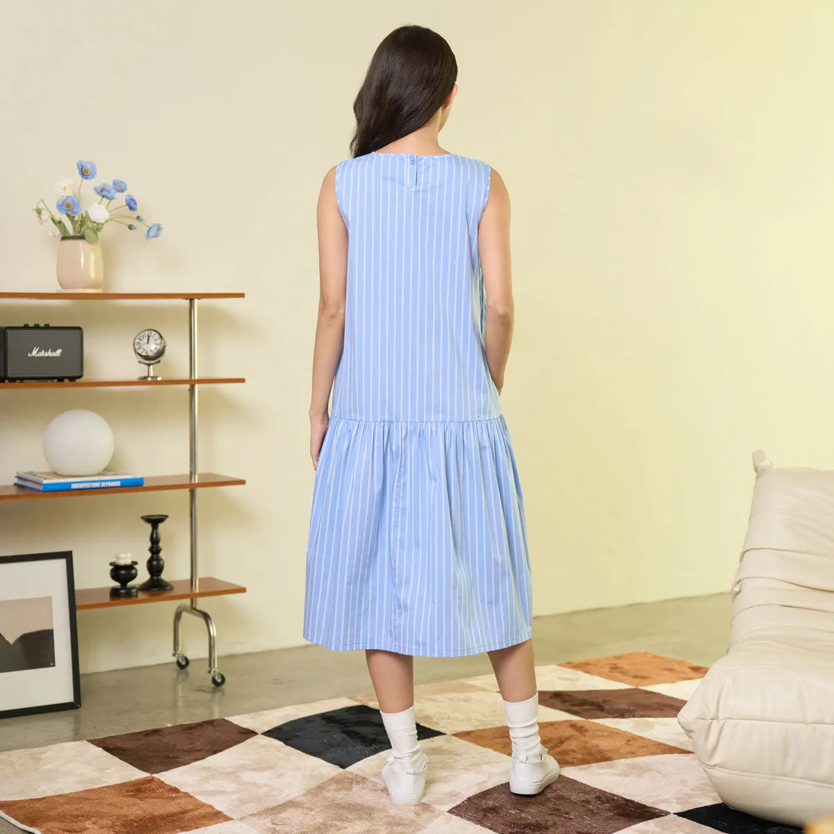 Flowy Gathered Midi Dress