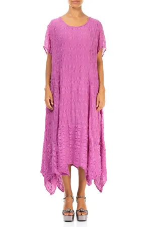 Flowy Wild Berry Textured Silk Dress