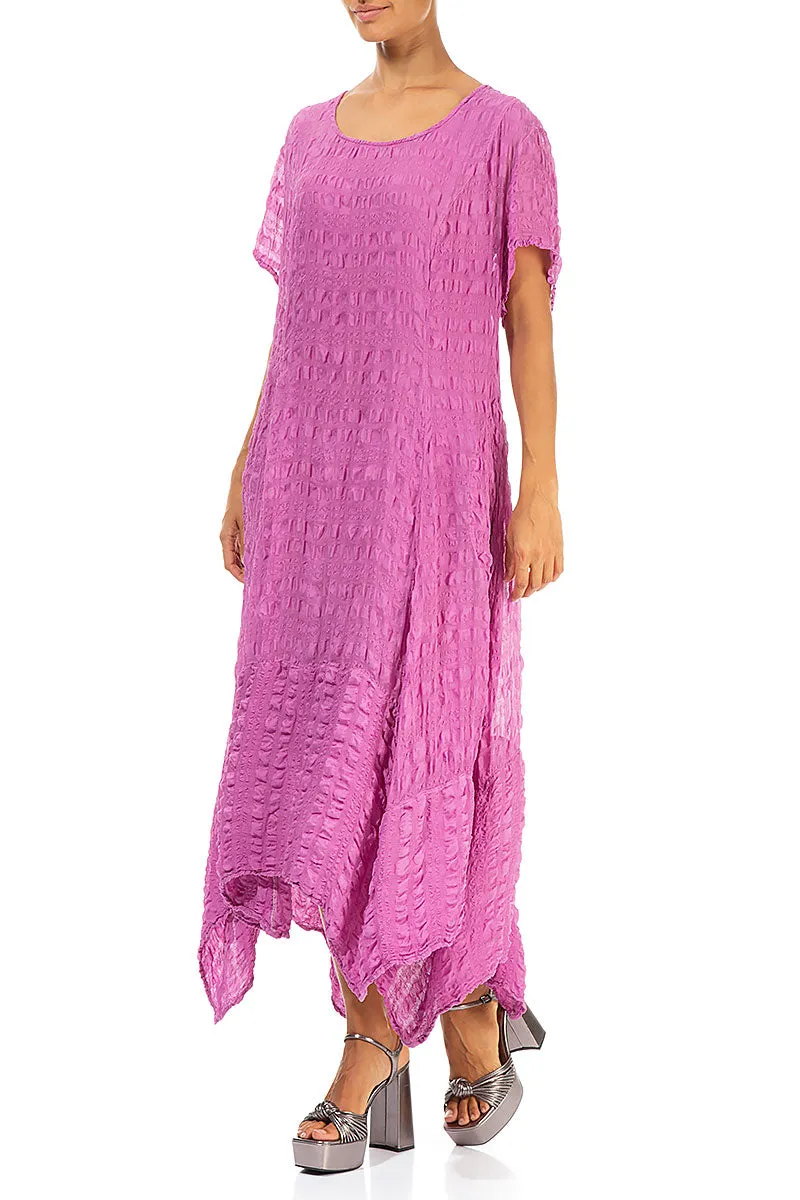 Flowy Wild Berry Textured Silk Dress