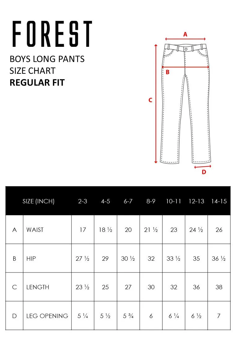 Forest Kids Boys Elastic Waisted Denim Jeans Boy Stretchable Denim Long Pants | Seluar Jeans Budak Lelaki - FK10054