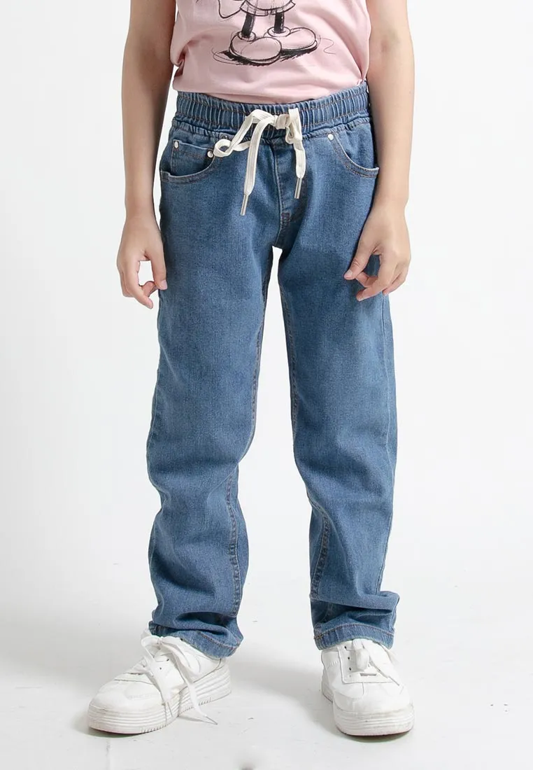 Forest Kids Boys Elastic Waisted Denim Jeans Boy Stretchable Denim Long Pants | Seluar Jeans Budak Lelaki - FK10054