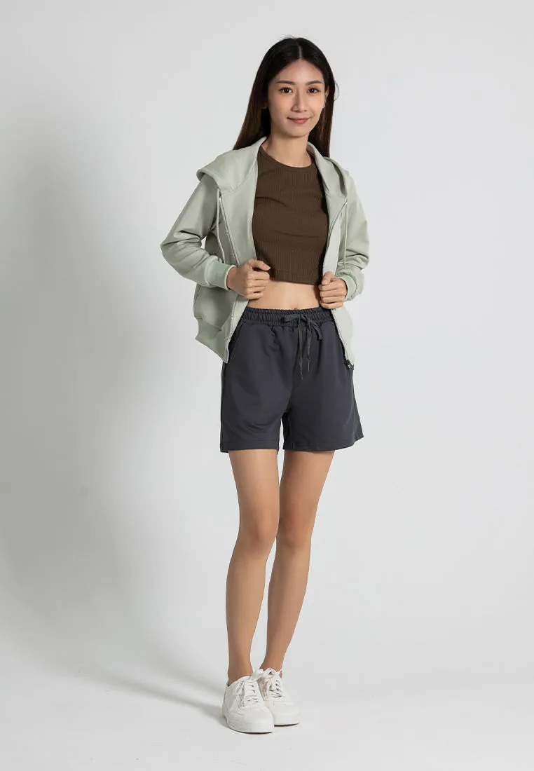Forest Ladies Stretchable Polyester Elastic Waist Shorts Women Short Pants | Seluar Pendek Perempuan - 860149