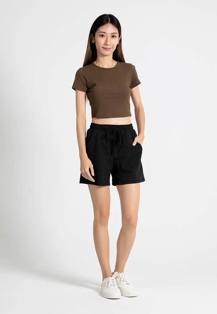 Forest Ladies Stretchable Polyester Elastic Waist Shorts Women Short Pants | Seluar Pendek Perempuan - 860149