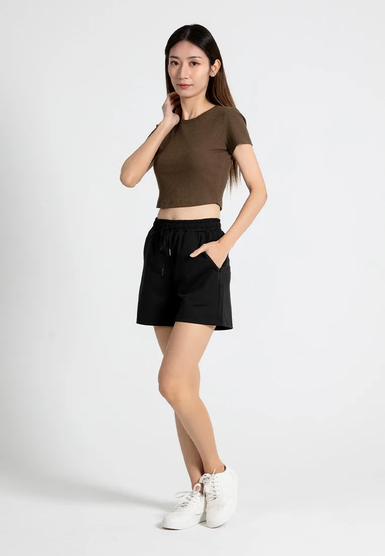Forest Ladies Stretchable Polyester Elastic Waist Shorts Women Short Pants | Seluar Pendek Perempuan - 860149