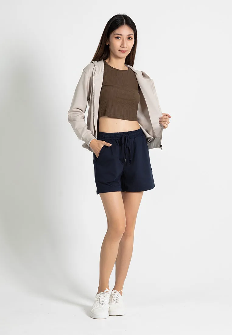 Forest Ladies Stretchable Polyester Elastic Waist Shorts Women Short Pants | Seluar Pendek Perempuan - 860149