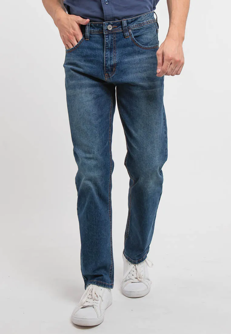 Forest Stretchable Straight Cut Jeans Men Denim Jeans Long Pants | Seluar Jeans Lelaki Straight Cut - 610195