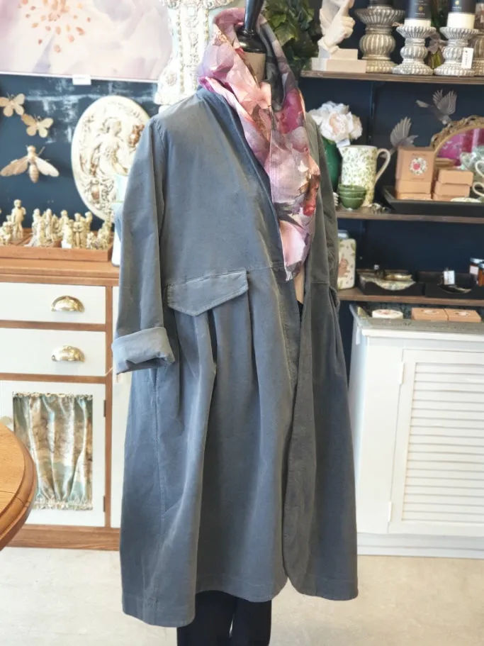 Frederic Italian Velvet Coat | Petrol