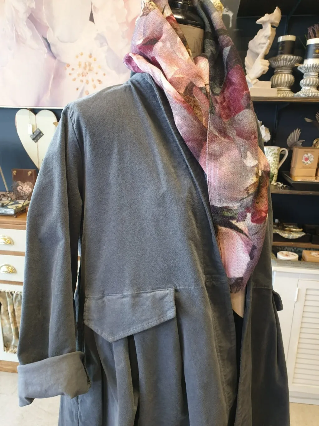 Frederic Italian Velvet Coat | Petrol