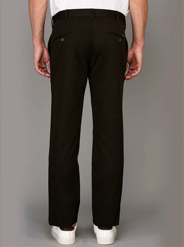 Greenfibre Brown Solid Slim Fit Casual Trouser