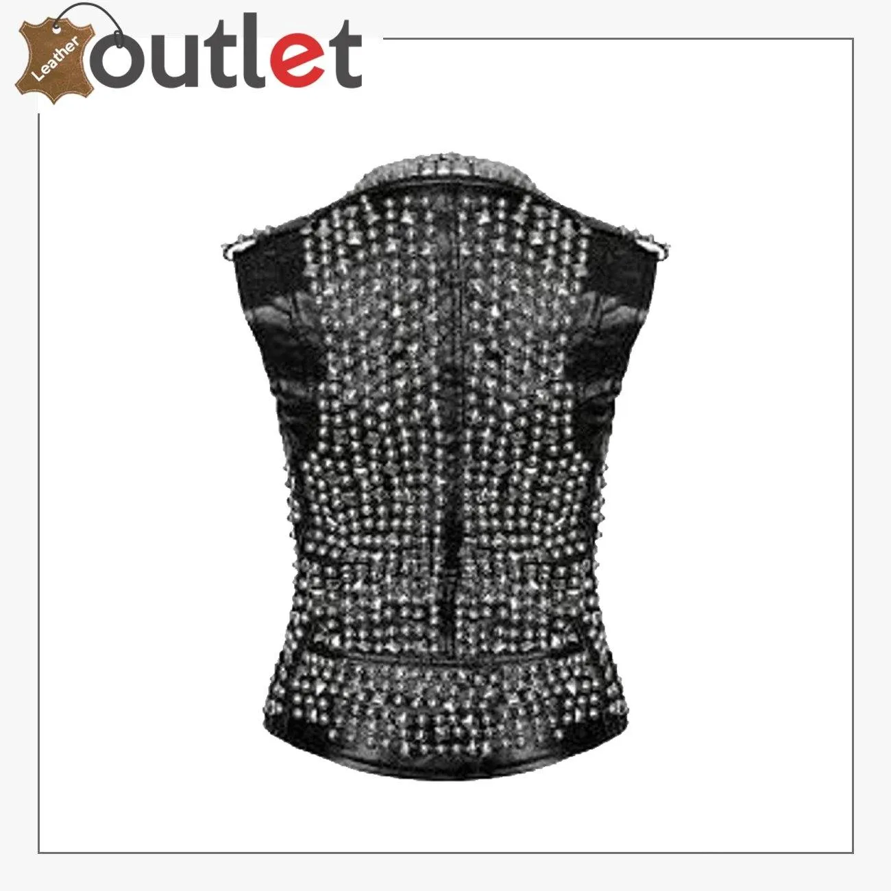 Handmade Women Leather Studded Vest