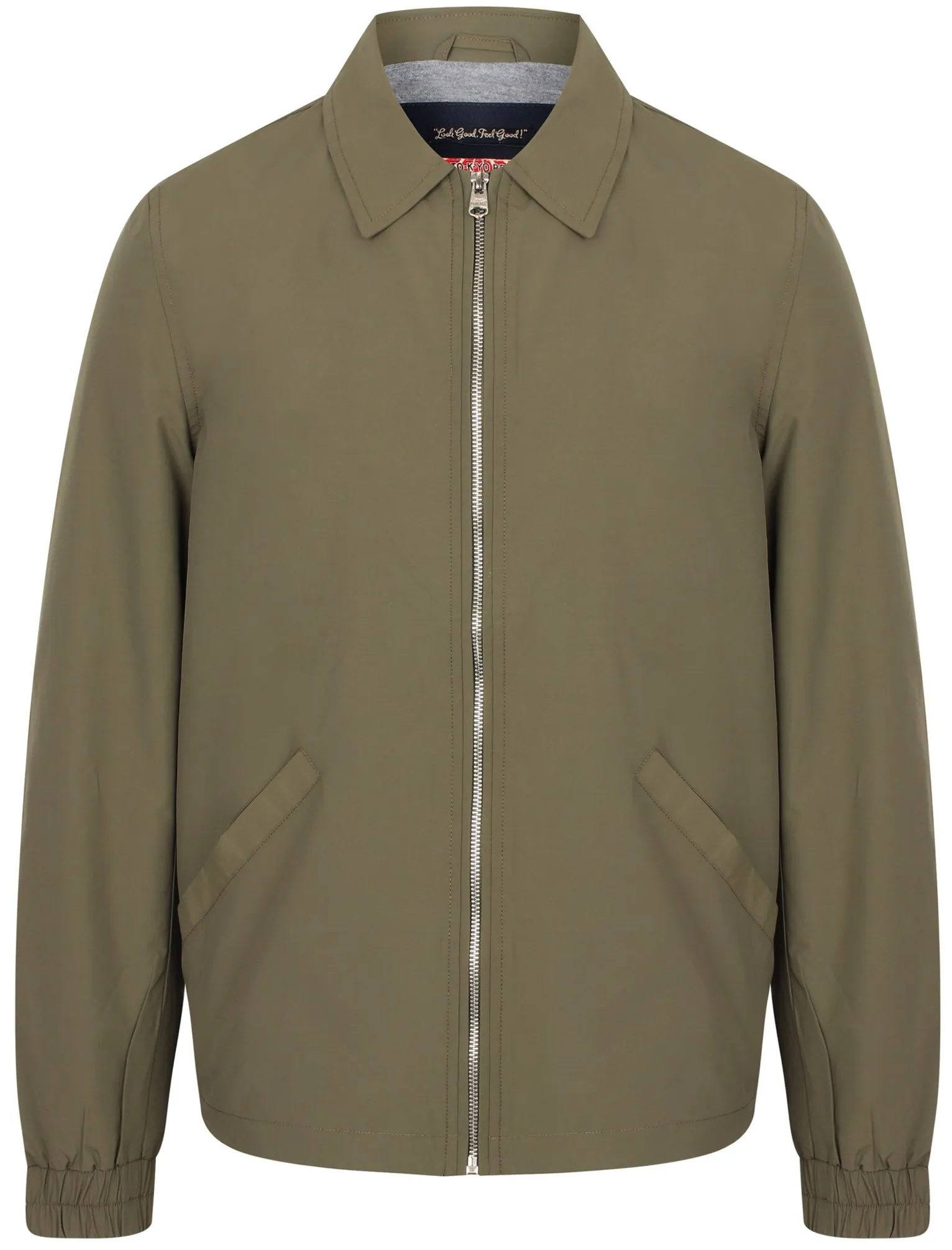 Harley Zip Through Harrington Jacket In Khaki - Tokyo Laundry