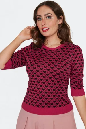 Heart Lattice Sweater by Voodoo Vixen