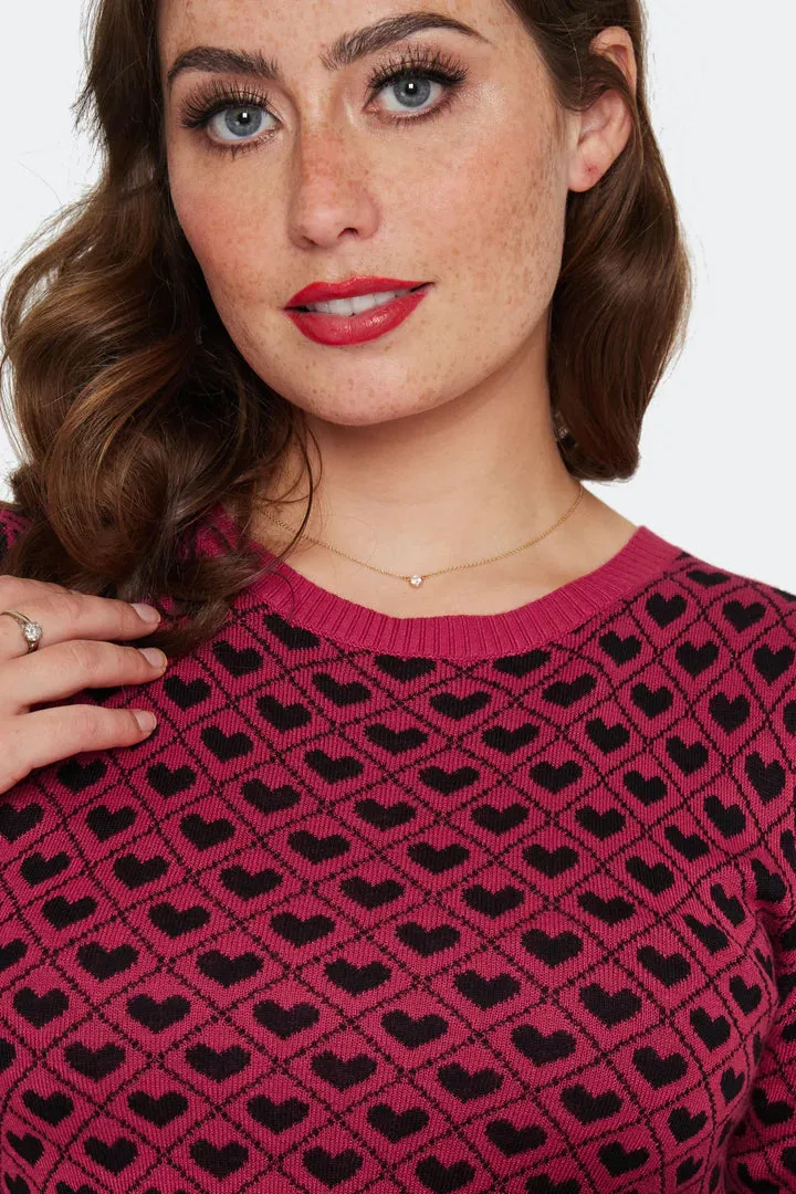Heart Lattice Sweater by Voodoo Vixen