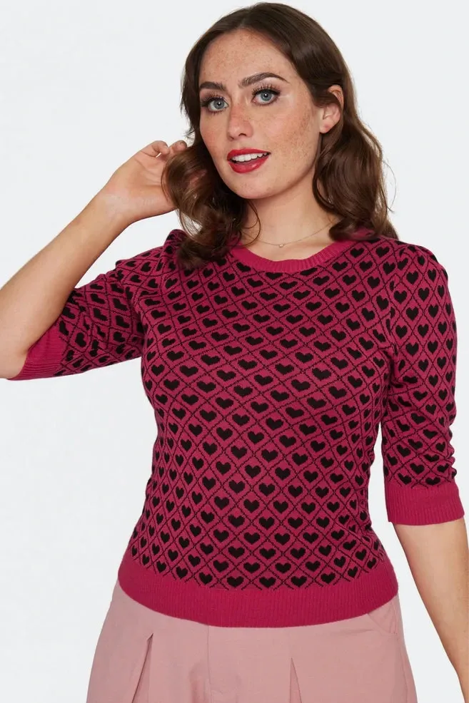 Heart Lattice Sweater by Voodoo Vixen