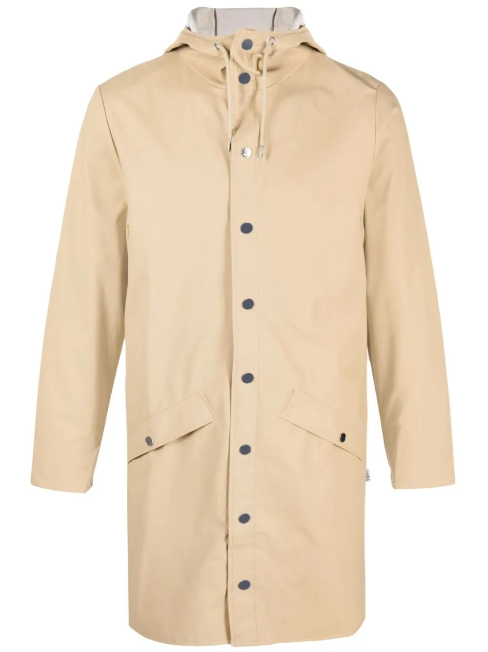 hooded long-sleeve raincoat