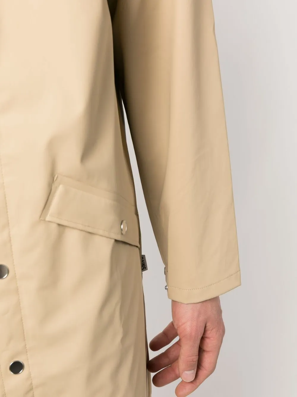 hooded long-sleeve raincoat