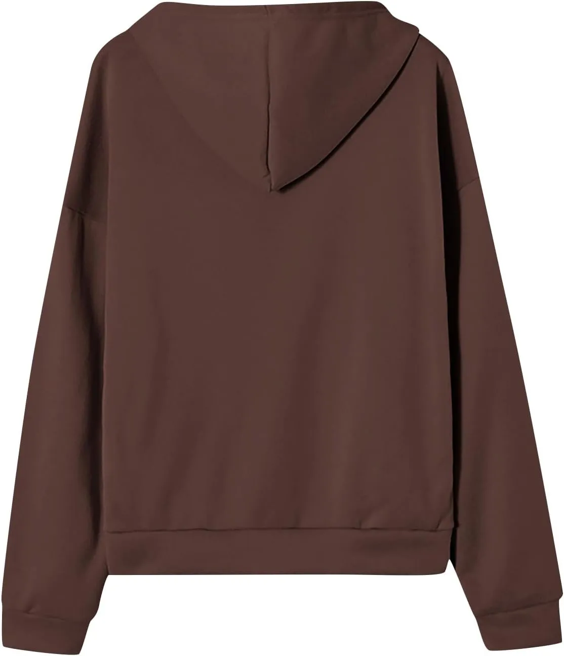 Hoodies for Women Casual Full Zip Up Plush Hoodie Loose Solid Sweatshirt Long Sleeve Jacket with Pockets