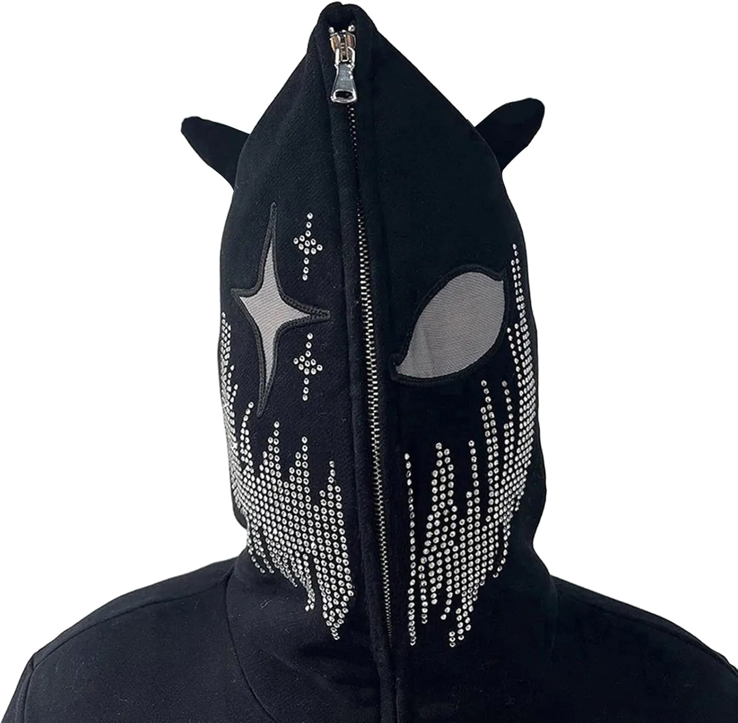 iTranyee Women Y2k Grunge Zipper Hoodies Halloween Goth Oversized Hooded Sweatshirt Punk Vintage Jacket Outwear