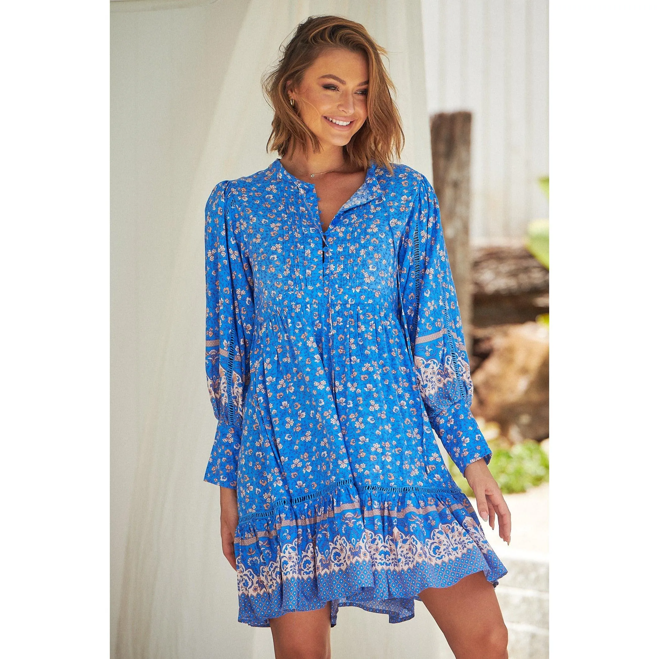 JAASE Turkish Sea Print Nirvana Mini Dress