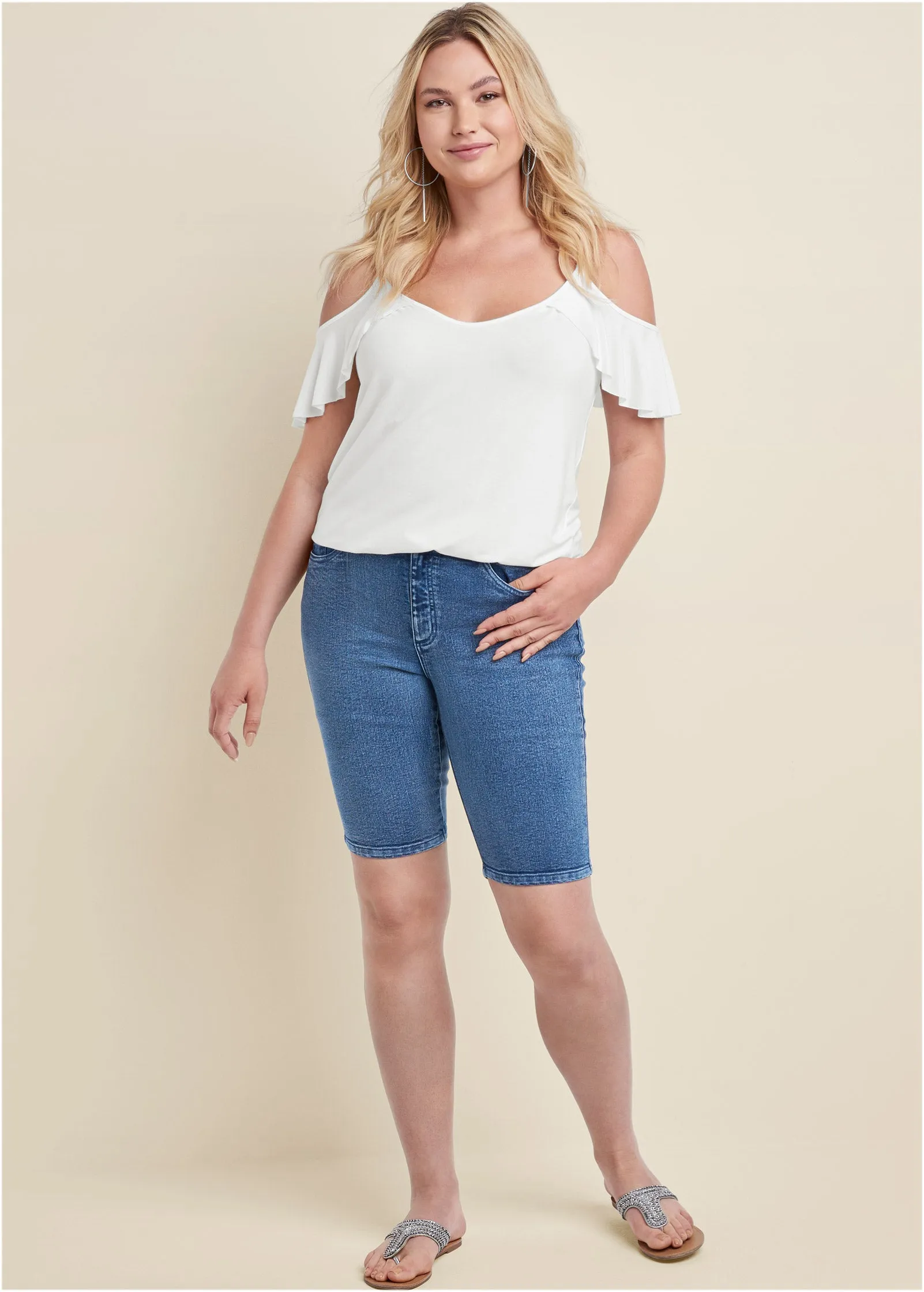 Jean Bermuda Shorts - Medium Wash