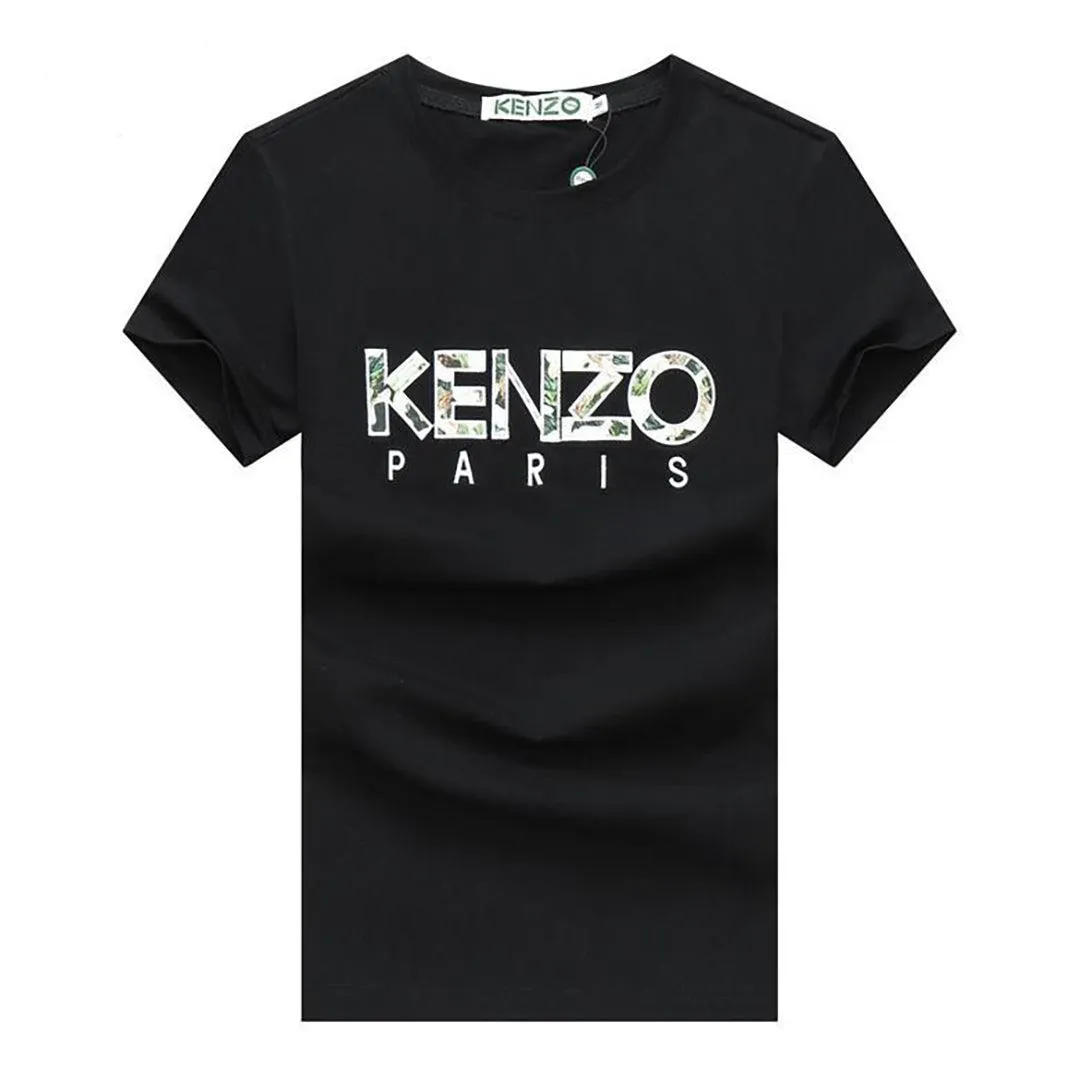 Kenz Industry Lightweight Front Logo Round neck-Black