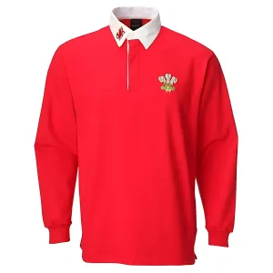 Kids' Traditional Long Sleeve Welsh Red Rugby Shirts Age 0-6 Months