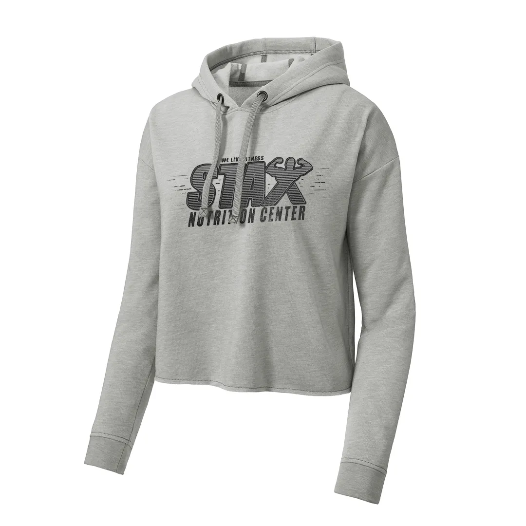 Light Grey Stax Women's Crop Top Hoodie