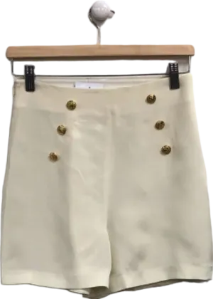 Lilysilk White Silk High-Waisted Shorts Size UK 8