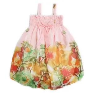 Little Girls Light Pink Leaves Chiffon Baby Doll Dress 24M-8