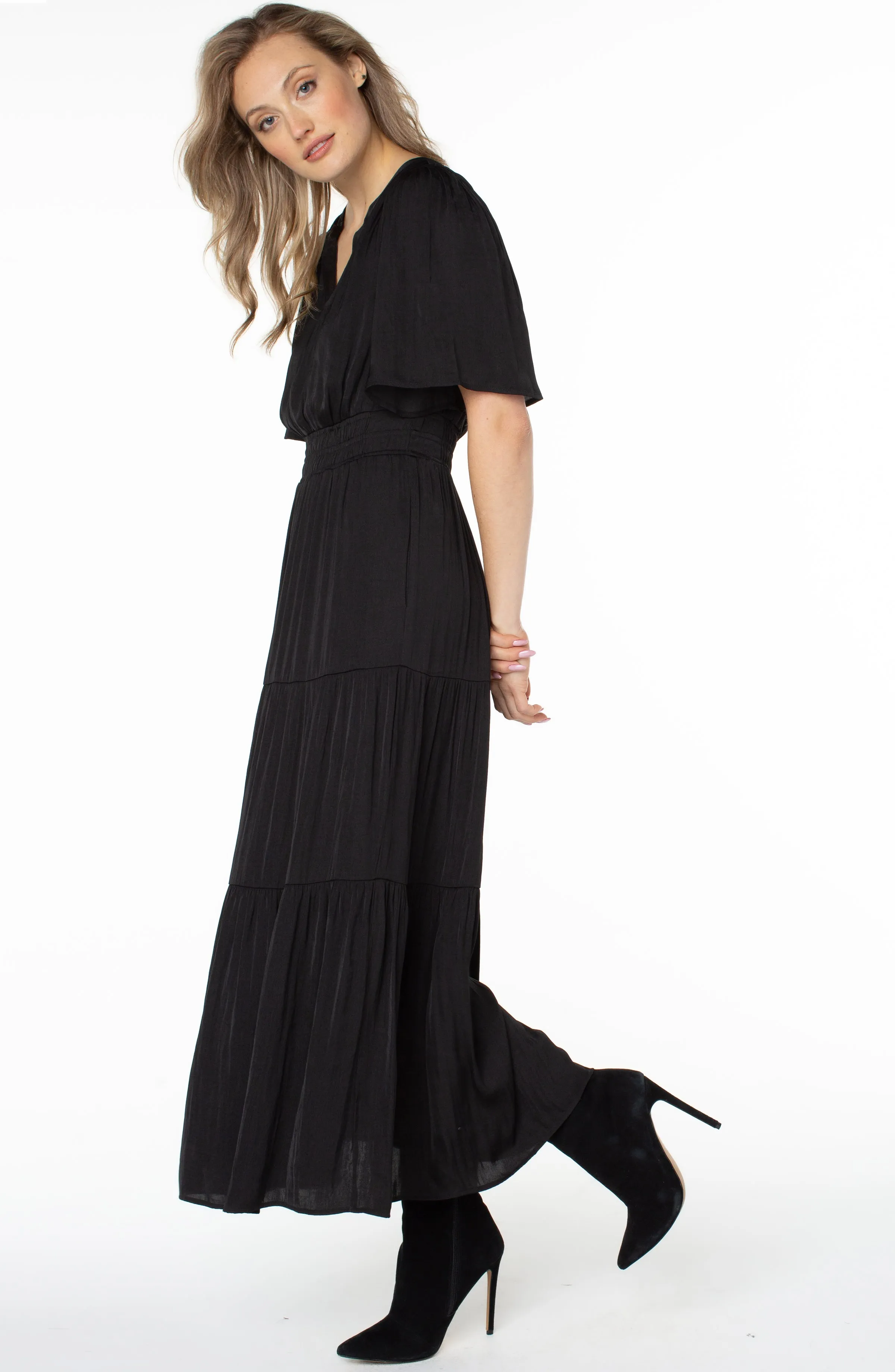 Liverpool Woven Maxi Dress (Black)