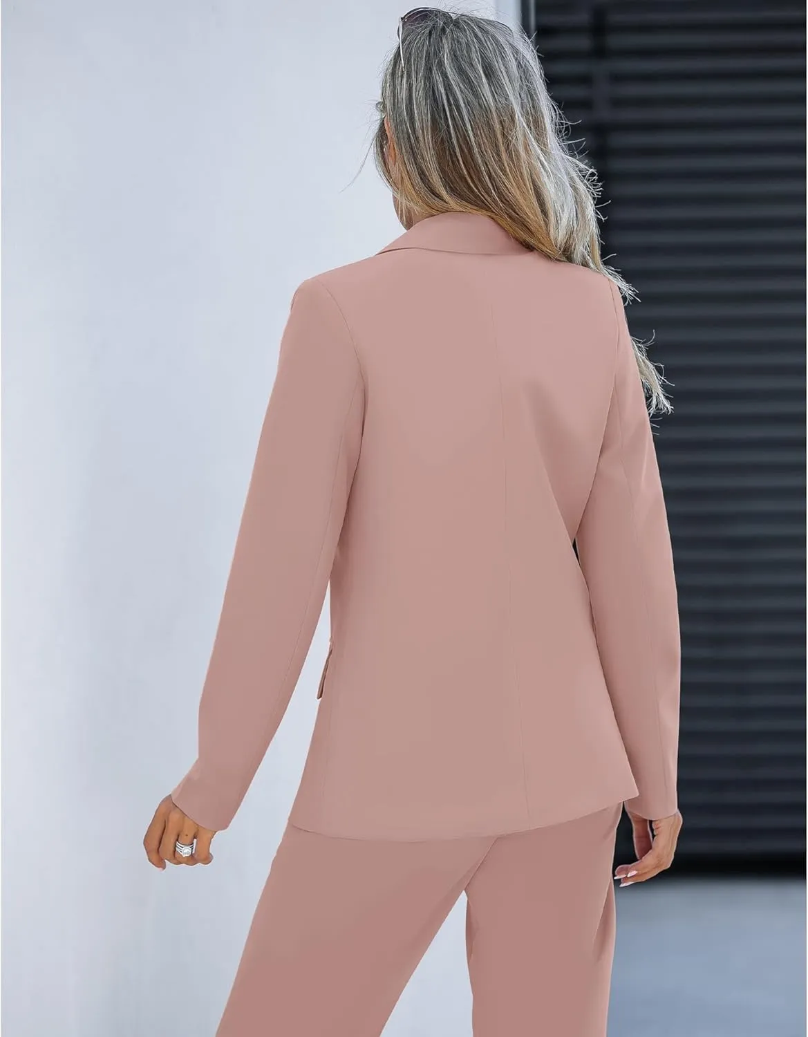LookbookStore 2 Piece Pant Suits for Women Dressy Blazer High Waisted Straight Leg Pants Sets Business Casual Outfits
