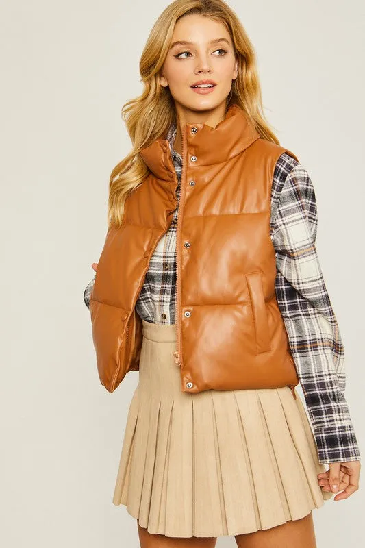 Love Tree PU Padded Vest