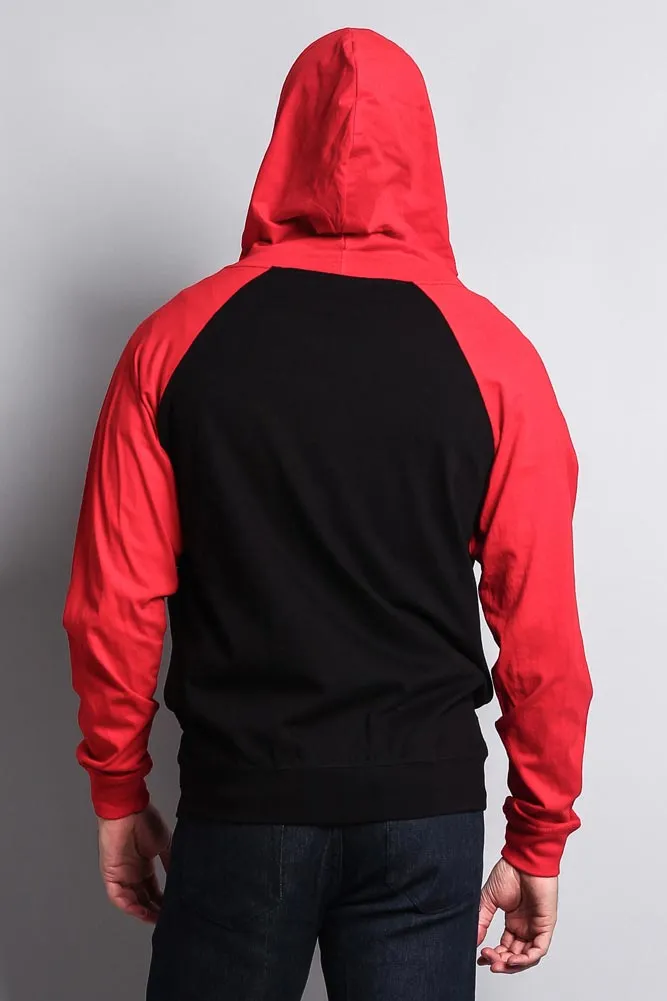 Men's Contrasting Zip Up Hoodie