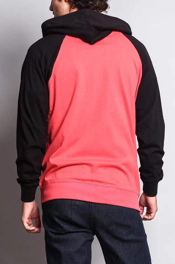 Men's Contrasting Zip Up Hoodie