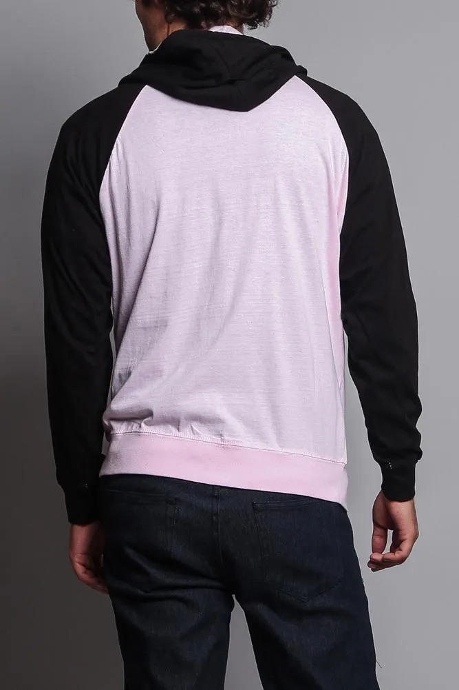 Men's Contrasting Zip Up Hoodie