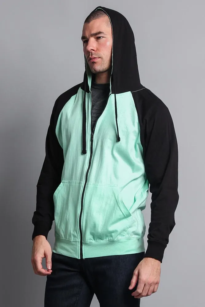 Men's Contrasting Zip Up Hoodie