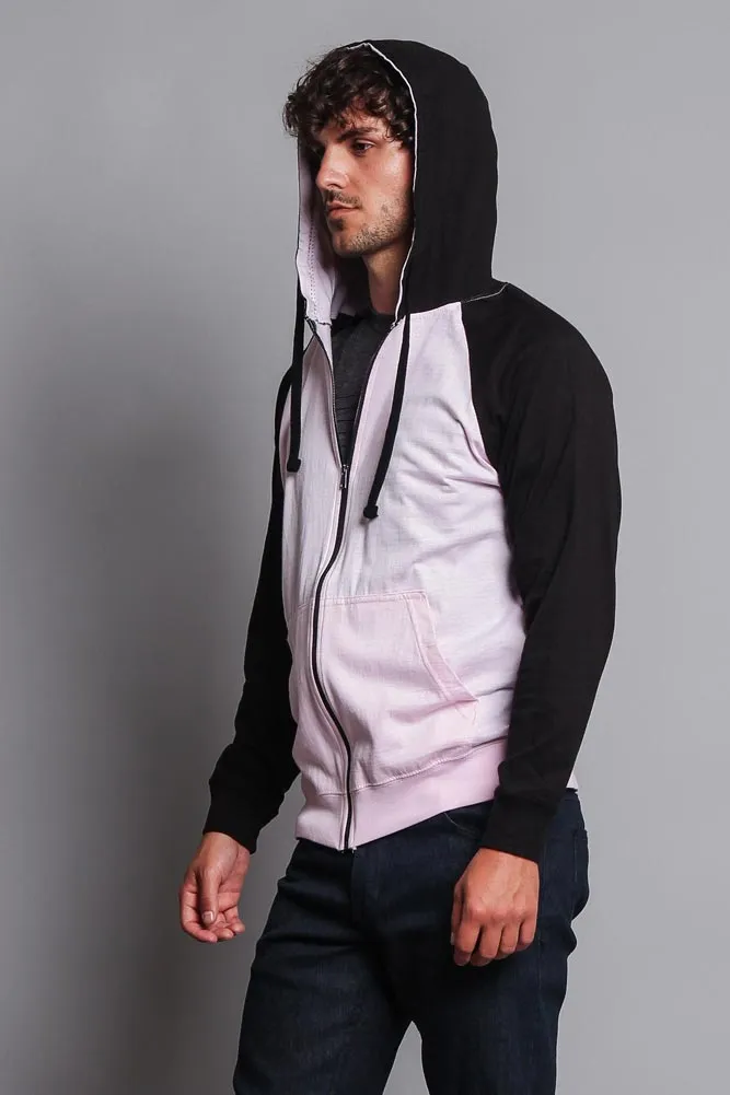 Men's Contrasting Zip Up Hoodie
