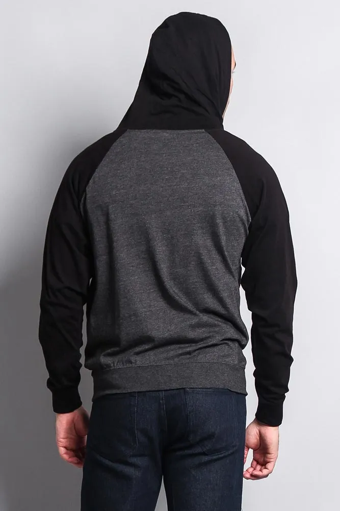 Men's Contrasting Zip Up Hoodie