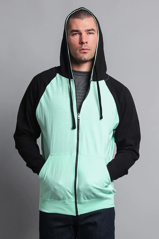 Men's Contrasting Zip Up Hoodie