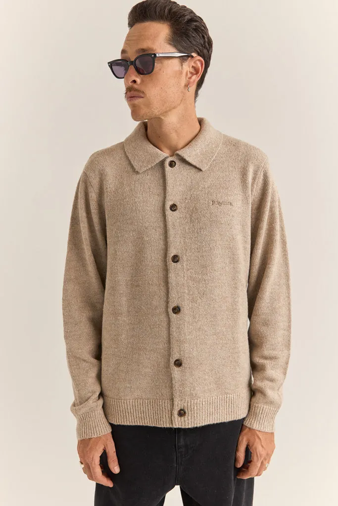 Men's Mohair Button-Up Knit - Natural