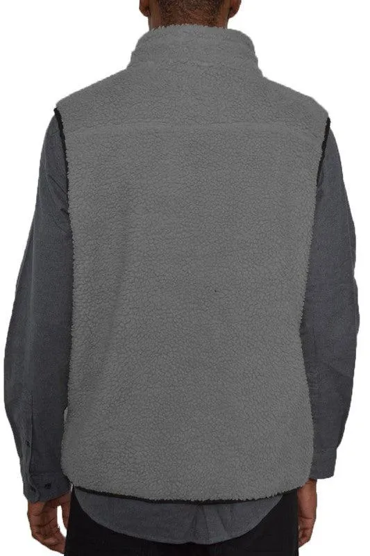 Mens Soft Padded Sherpa Fleece Vests