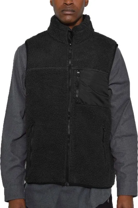 Mens Soft Padded Sherpa Fleece Vests