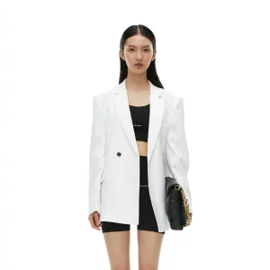 Metal Chain Classic Double Breasted Suit White