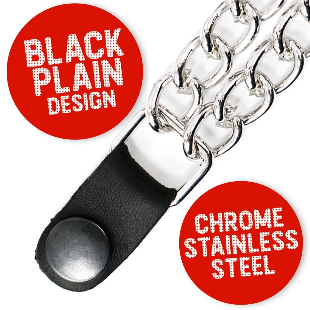 Milwaukee Leather Black Medallion Vest Extender - Double Chrome Chains