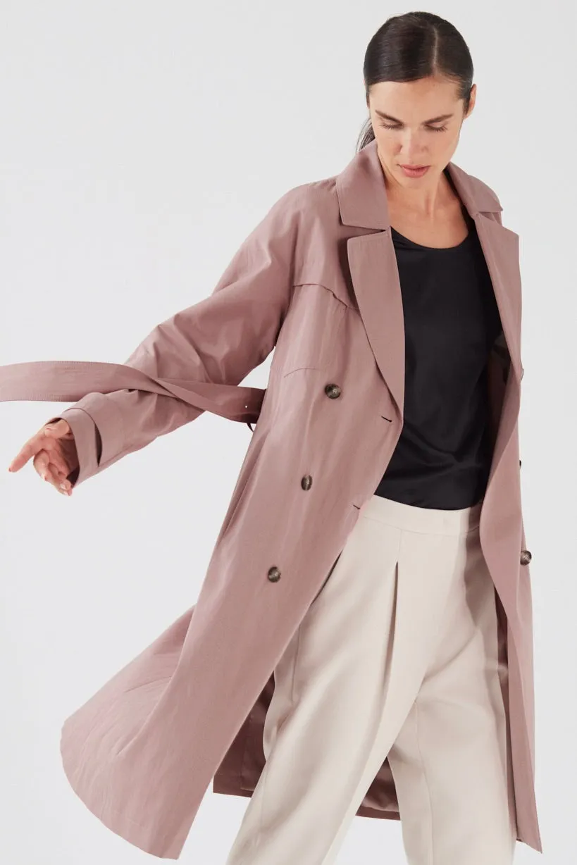 MODERN SOFT TRENCH COAT BLUSH