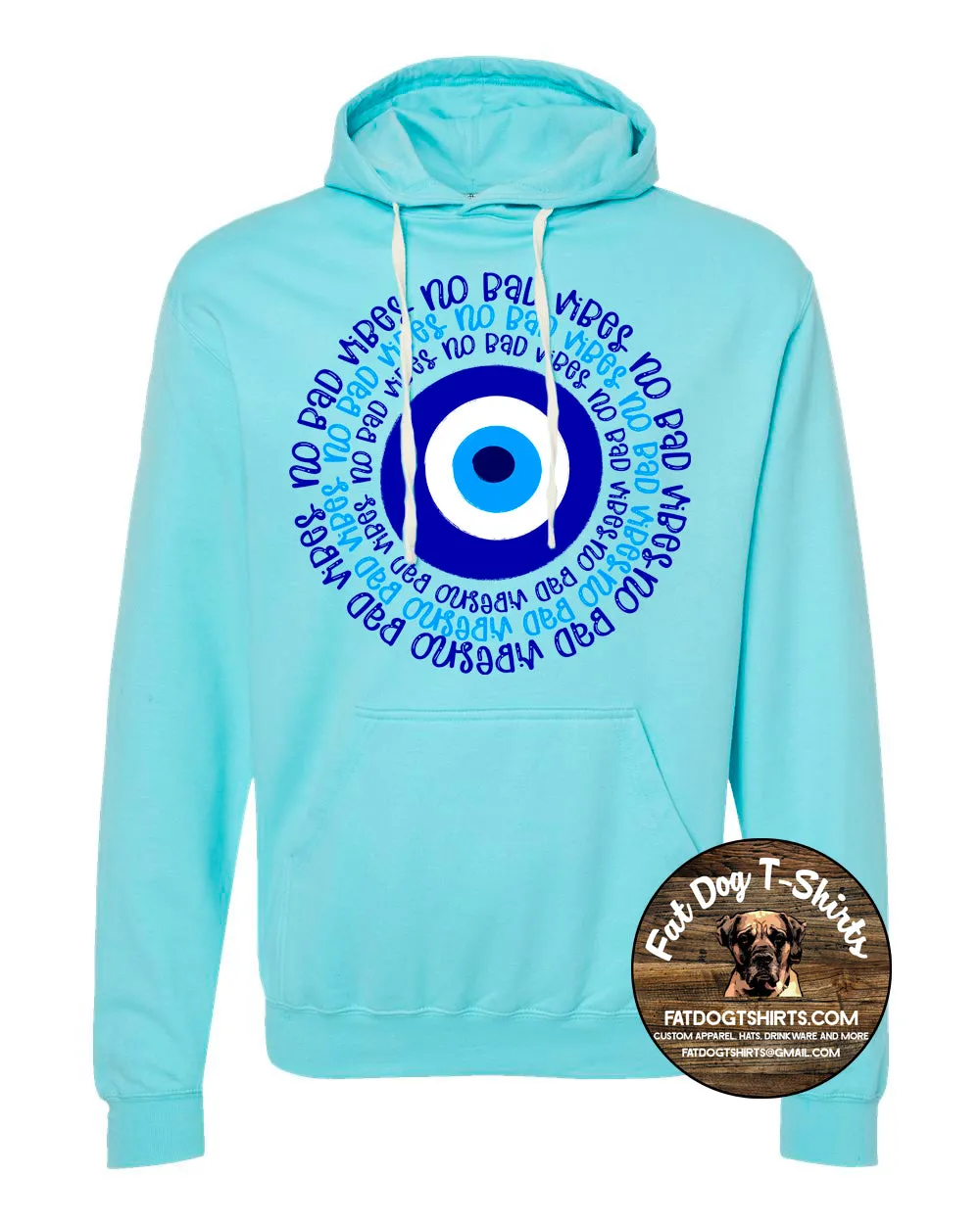 NO BAD VIBES HOODIE-SKY BLUE-new!