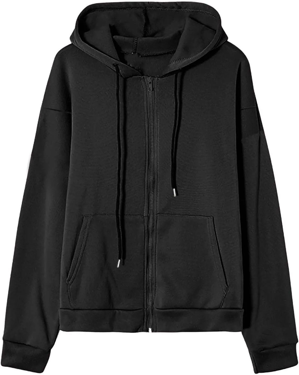 oiangi Hoodies for Women Teen Girls Fall Long Sleeve Jacket Cute Drawstring Zip up Hoodie Oversized Y2k Sweatshirts Pockets